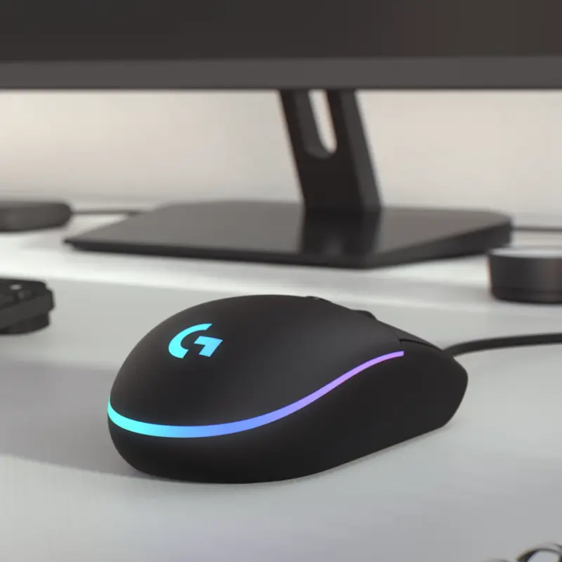 MOUSE GAMING DE CABLE LOGITECH LYGHTSYNC DE 8000DPI NEGRO G203